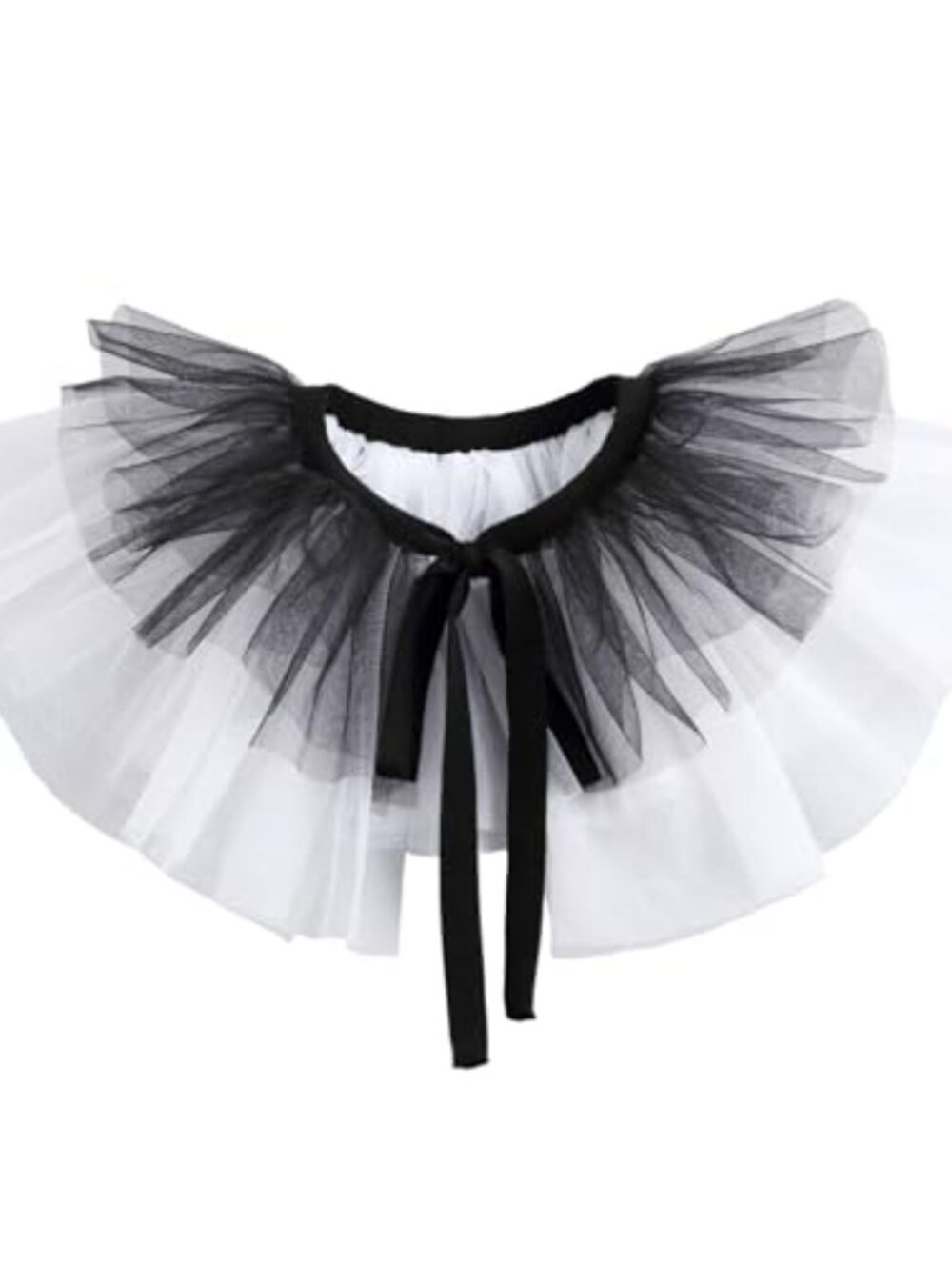 Victorian Tulle Ruffled Collar Layered Mesh Neck Ruffle Costume Accessory - Picture 2 of 6